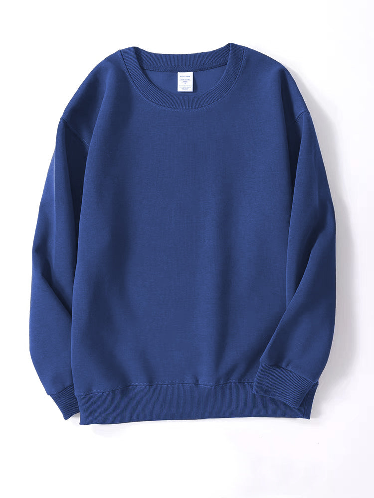 Soft Cotton Crew Neck Sweatshirt Blue