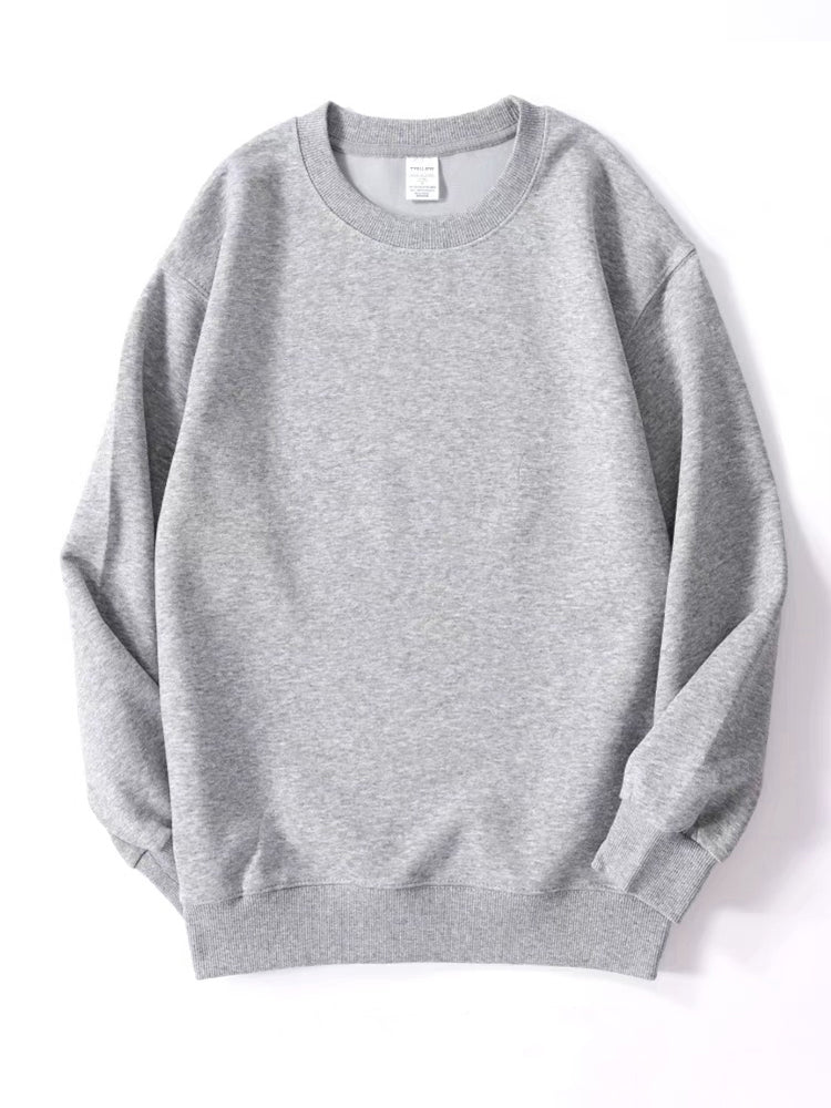 Soft Cotton Crew Neck Sweatshirt Gray