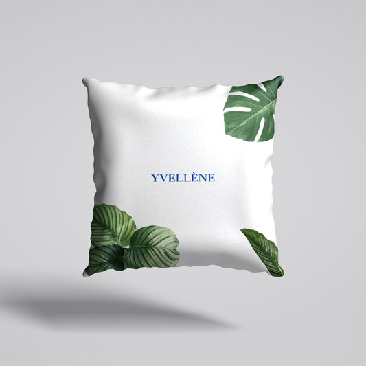 YVELLÈNE Floral Print Polyester Filled Throw Pillow