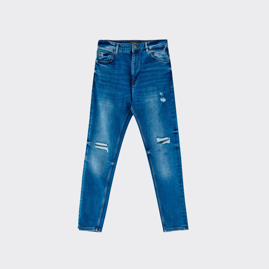 Men's Signature Slim Jeans Washed Cotton and Ripped