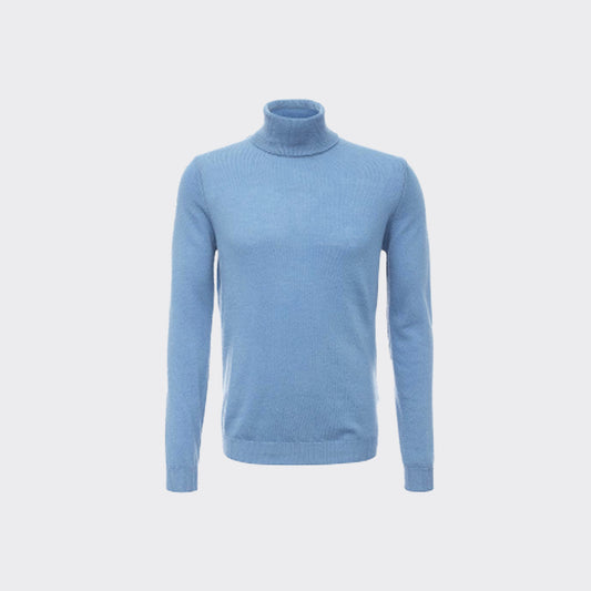 Men's Sweater Highneck Light Blue