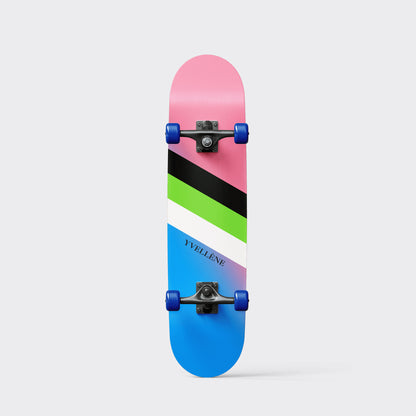 YVELLÈNE Signature Skateboard Complete Pink Blue Mix