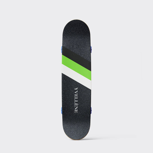 YVELLÈNE Signature Skateboard Complete Vibrant Black Green Mix