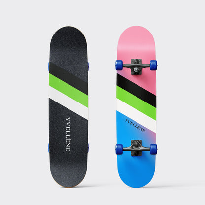 YVELLÈNE Signature Skateboard Complete Pink Blue Mix