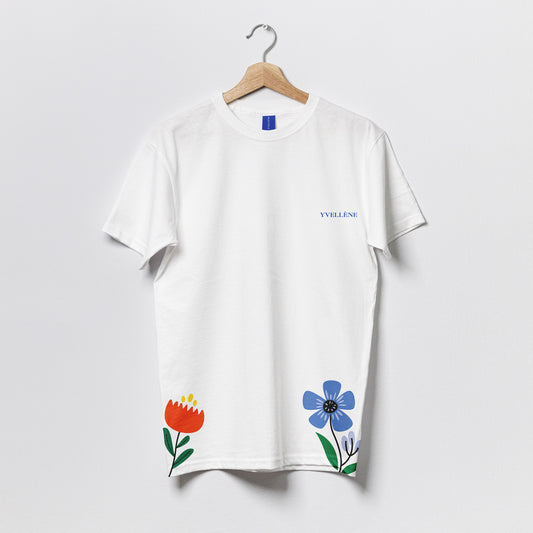 YVELLÈNE Original Tee Cotton Straight T-Shirt with Floral Print