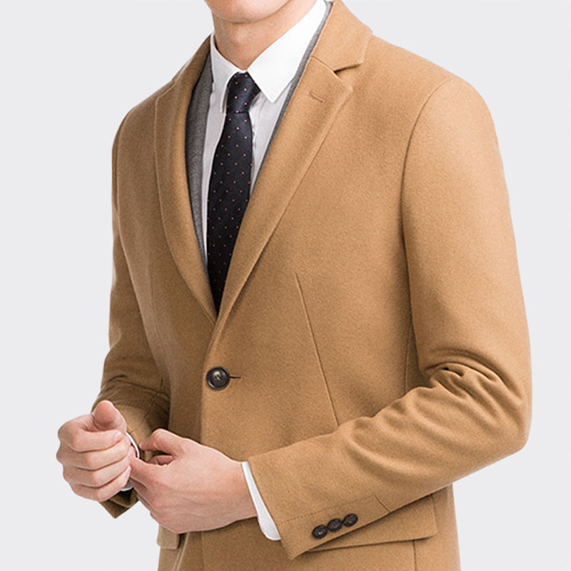 Men's Business Wool Suit Jacket Brown