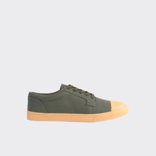 Men's Lace-Up Low Top Sneakers Casual OliveGreen