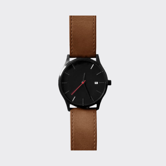 Minimal Jet-Tone Chain-Mesh Bracelet Watch