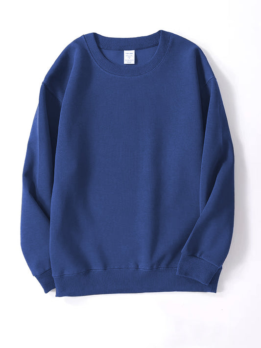 Soft Cotton Crew Neck Sweatshirt Blue